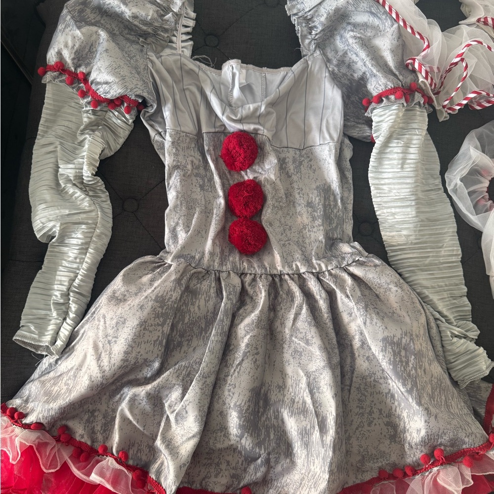 Spirit Adult Clown Costume with Red and Gray